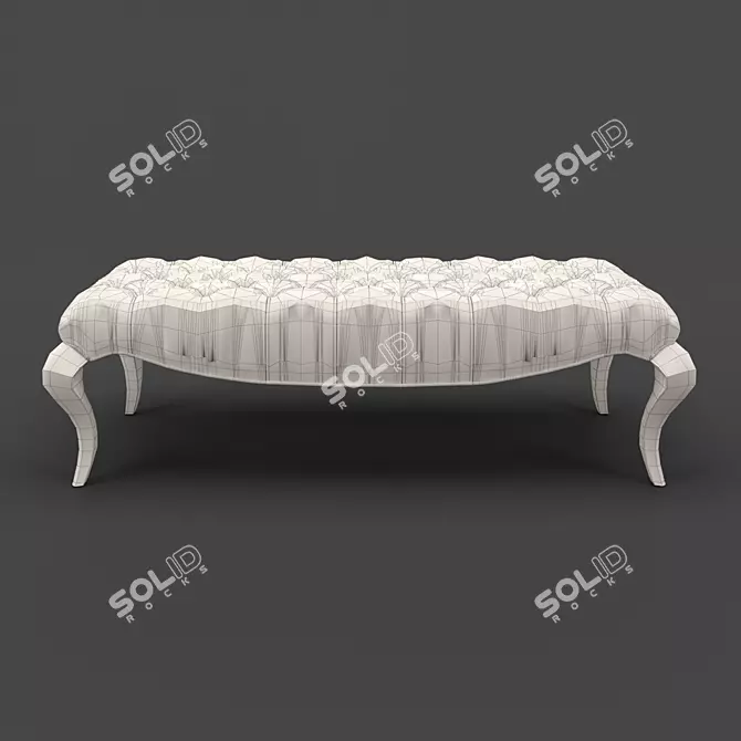 Elegant Velour Bench - Fratelli Barri RIMINI 3D model image 2