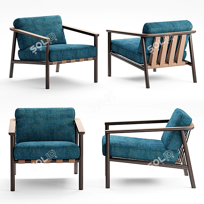 Elegant Molteni&C Gillis Armchair 3D model image 1