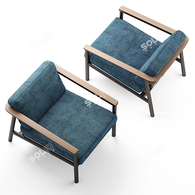 Elegant Molteni&C Gillis Armchair 3D model image 2