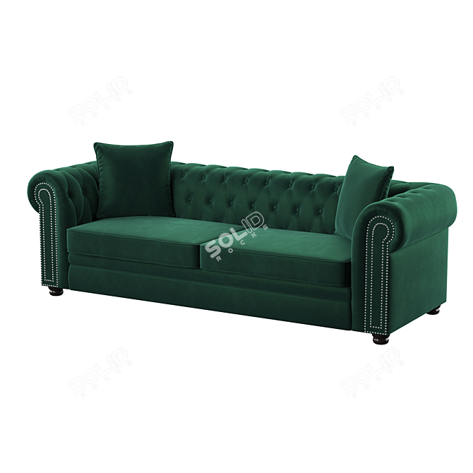 Contemporary Heath-Field Green Sofa 3D model image 1