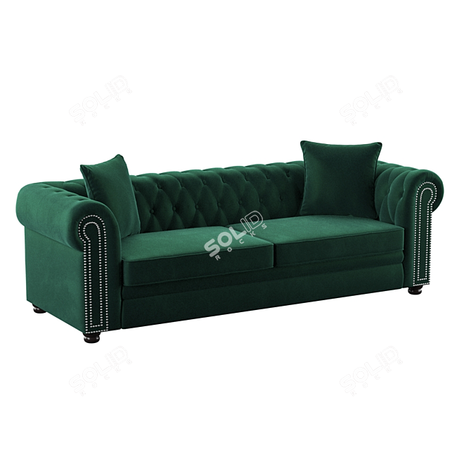 Contemporary Heath-Field Green Sofa 3D model image 2