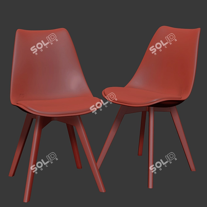 Elegant Bolero Chair & Stool Set 3D model image 3