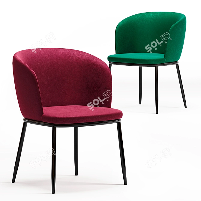 Elegant Filmore Dining Chair 3D model image 2