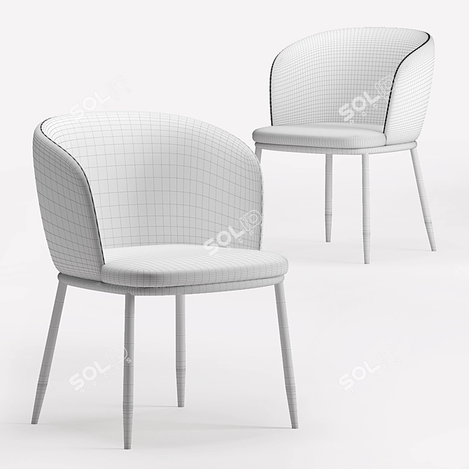 Elegant Filmore Dining Chair 3D model image 3