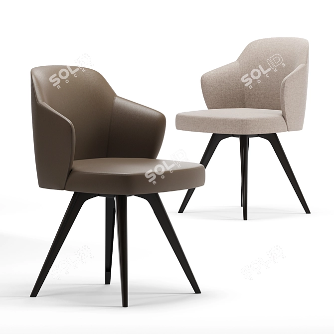 Elegant Leslie Dining Chair - Minotti 3D model image 1