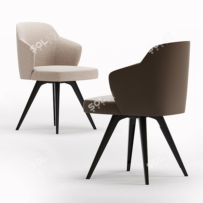 Elegant Leslie Dining Chair - Minotti 3D model image 2