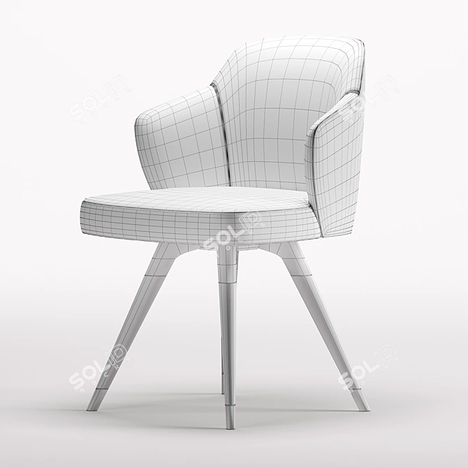 Elegant Leslie Dining Chair - Minotti 3D model image 3