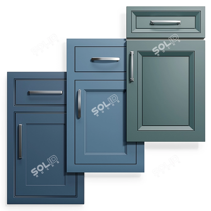 Elegant Cabinet Doors Set 10 3D model image 1