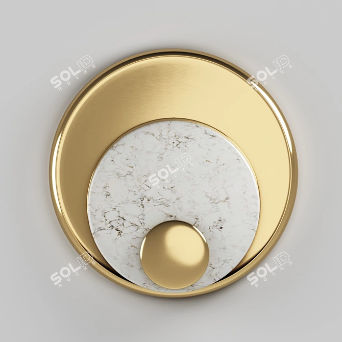 Golden Metamorphosis Modern Wall Light 3D model image 1