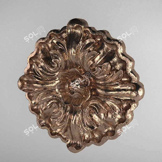 Classic Gold Leaf Decor 3D model image 2