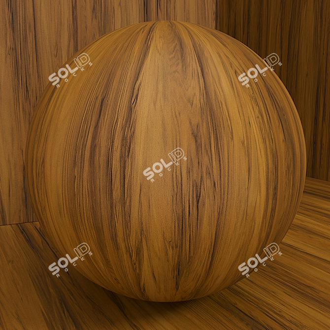Walnut Wood Box Set - Seamless 3D model image 3