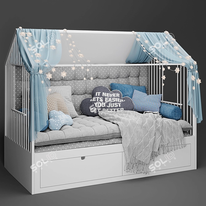 Kids' Dream House Bed 3D model image 2