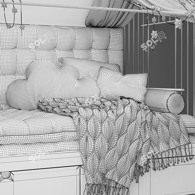 Kids' Dream House Bed 3D model image 3