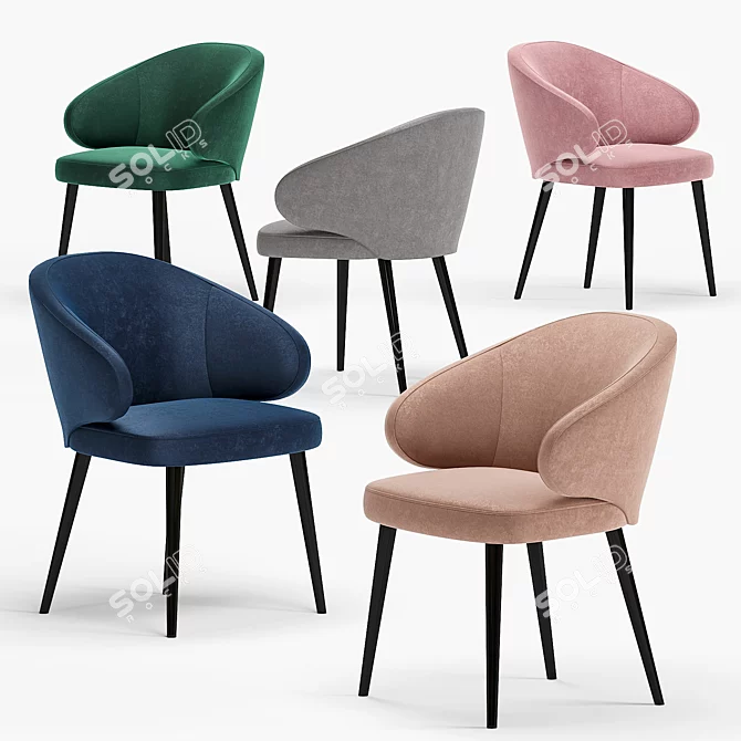 Modern Beige Deep House Chair 3D model image 2