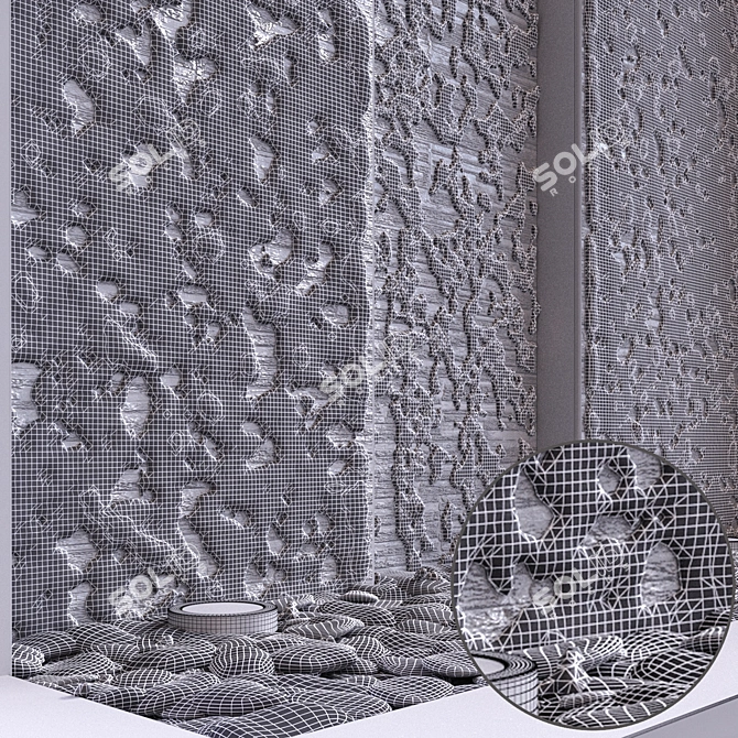 Elegant LED Wall Water Feature 3D model image 2