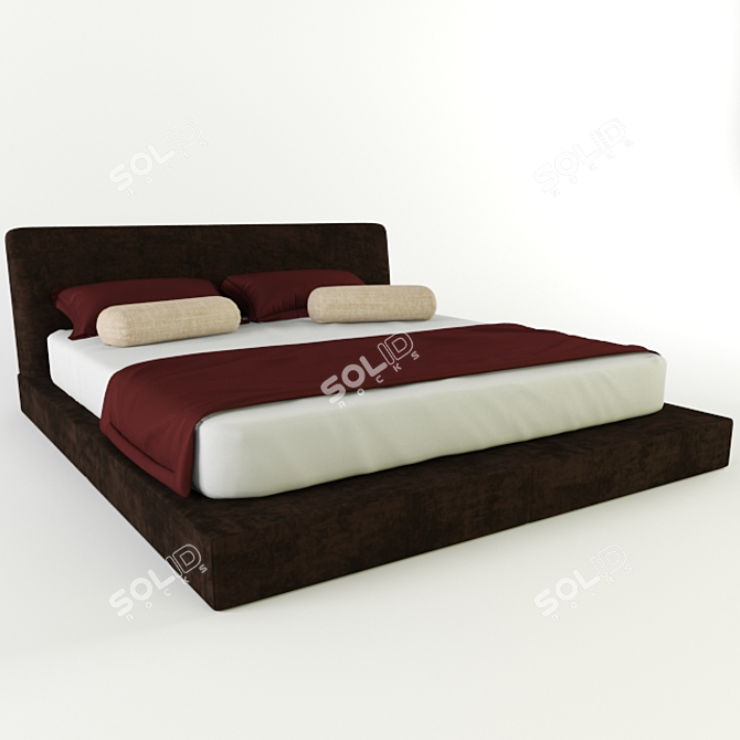 Luxury Hotel Bed 2450mm x 2003mm 3D model image 1