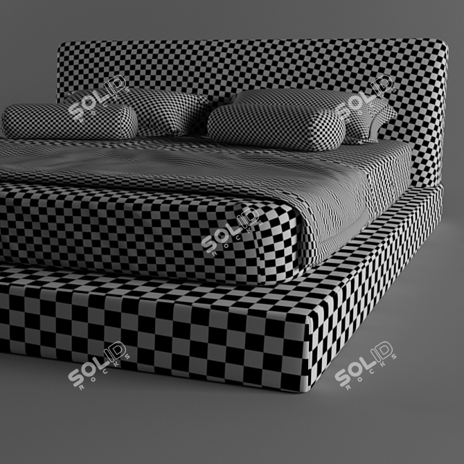 Luxury Hotel Bed 2450mm x 2003mm 3D model image 3