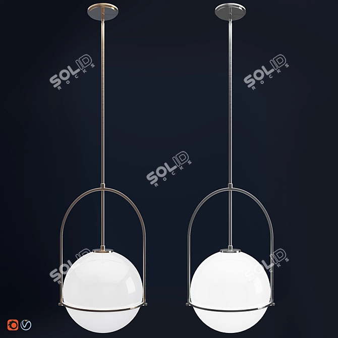 Elegant Somerset Pendant Light 3D model image 1