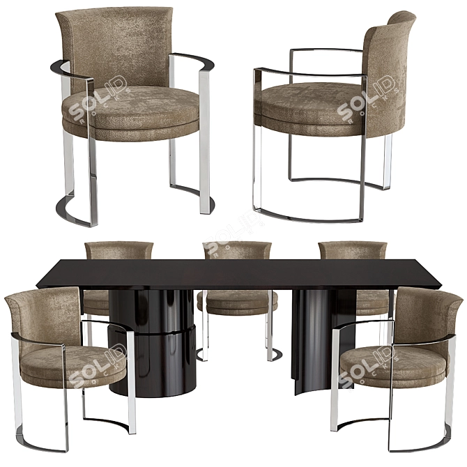 Elegante Fendi Casa Dining Table 3D model image 1