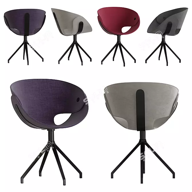 Elegant Fabric Chair: By Tonon 3D model image 1