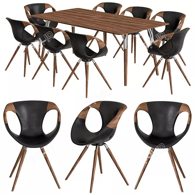 Tonon Italia Chair and Table Set 3D model image 1