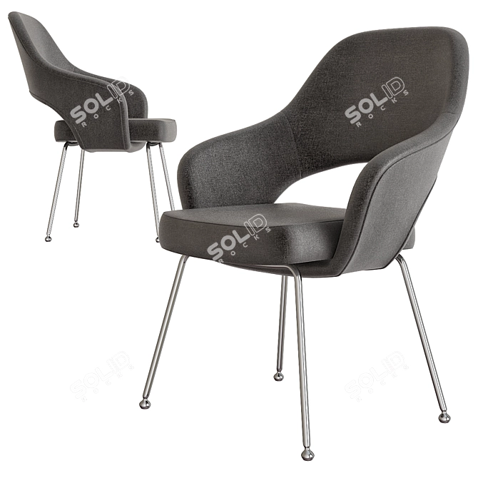 Elegant and Ergonomic Saarinen Chair 3D model image 1