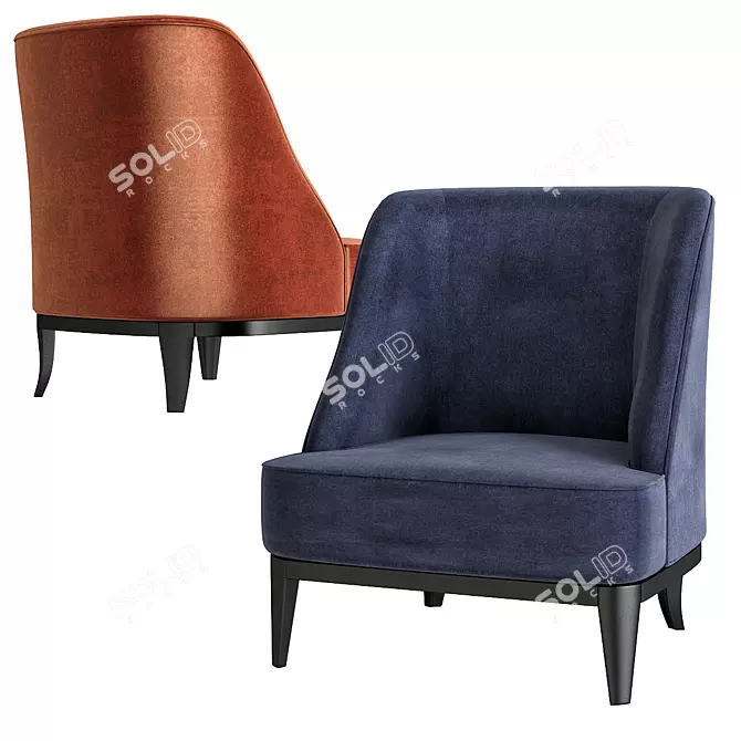 Cozy and Chic: Bailey Tub Chair 3D model image 1