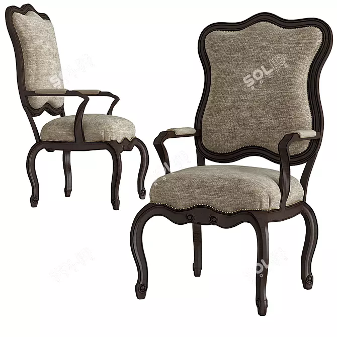 Colorblock Bergere Chair: Exceptional Luxury! 3D model image 1