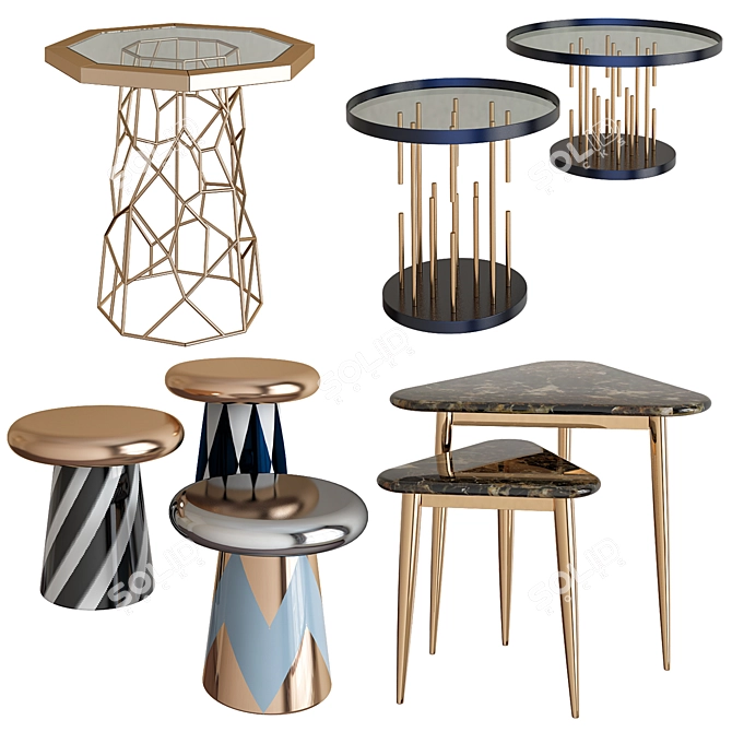 Artistic Coffee Tables Collection 3D model image 1