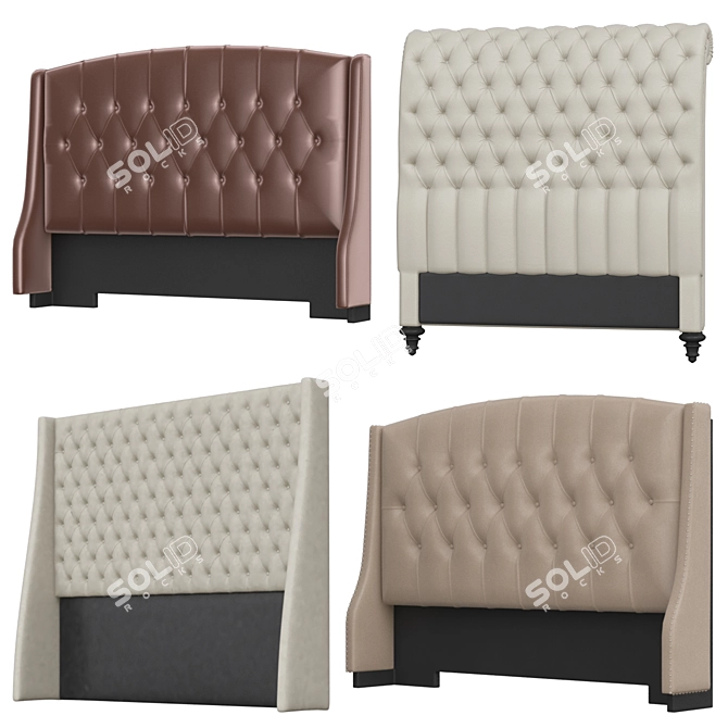 Elegant Headboard Collection 3D model image 1