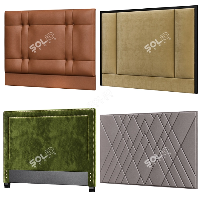 Elegant Headboard Collection №4 3D model image 1