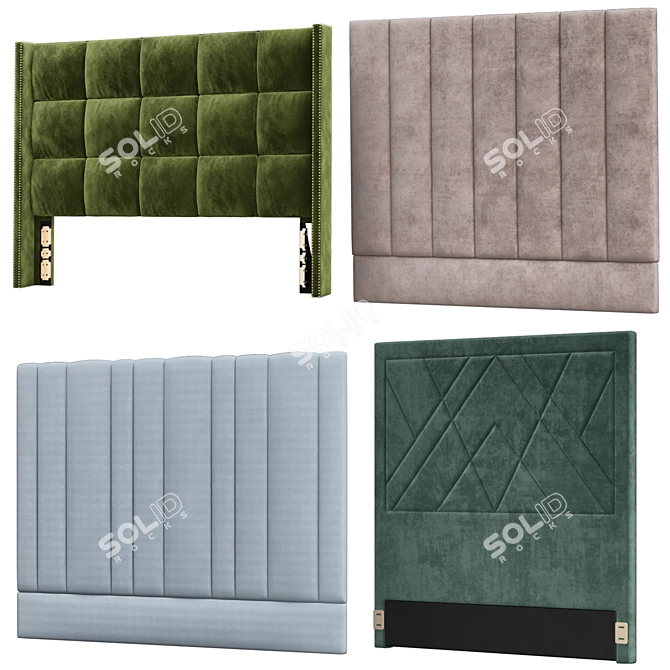 Elegant Headboard Collection №3 3D model image 1