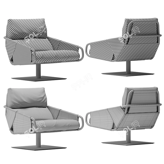 Sleek Voyage Armchair 3D model image 3