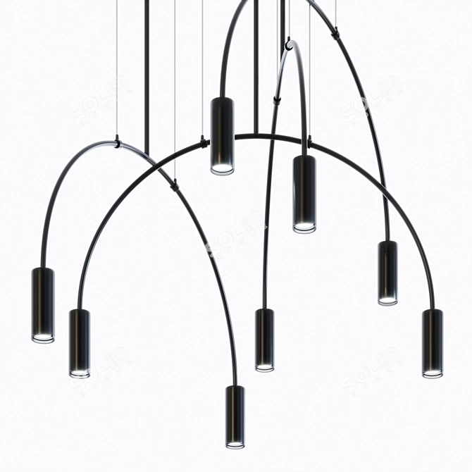 Modern Arc Hanging Lamp 3D model image 3