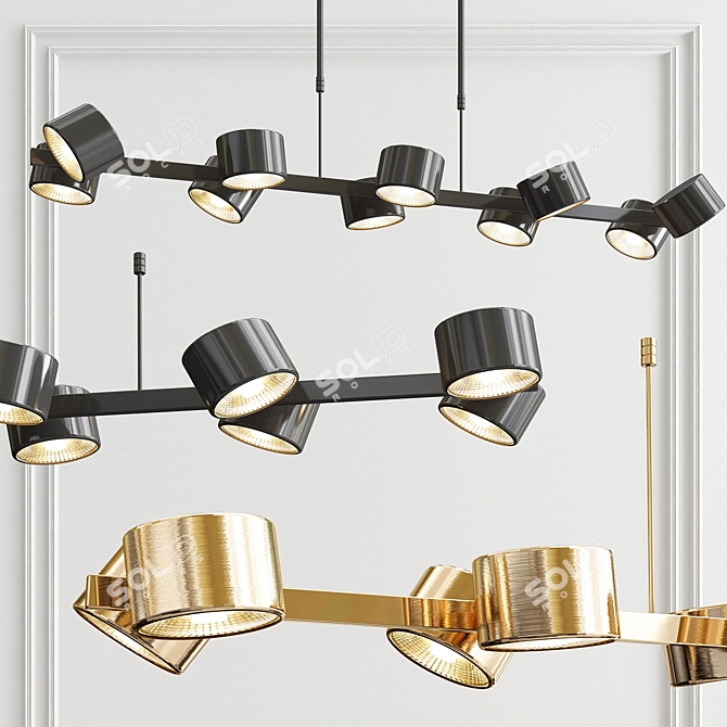 Modern Linear Pendant Light 3D model image 1