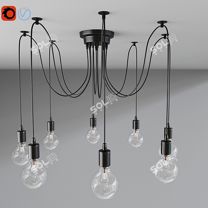 Wire Jungle Pendant Lights 3D model image 1