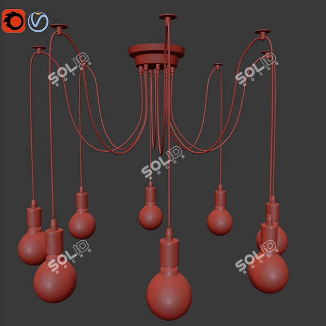 Wire Jungle Pendant Lights 3D model image 2