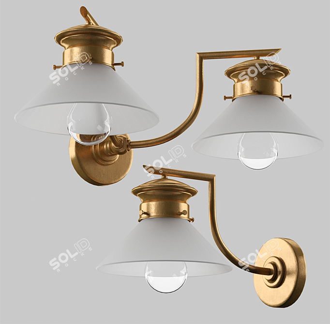 Patinas Basel Wall Light
Elegant Brass Wall Lighting 3D model image 1