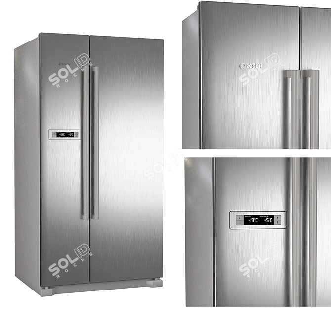 Bosch KAN90VI20R: Sleek and Spacious Refrigerator 3D model image 1