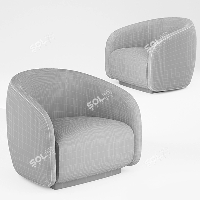 Luxury Fendi Fanny Armchair: Unmatched Comfort 3D model image 3