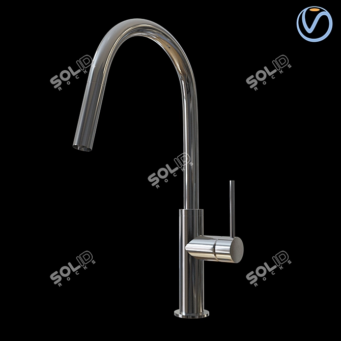Sleek Phoenix Tap with Pull Out Sink Mixer 3D model image 1