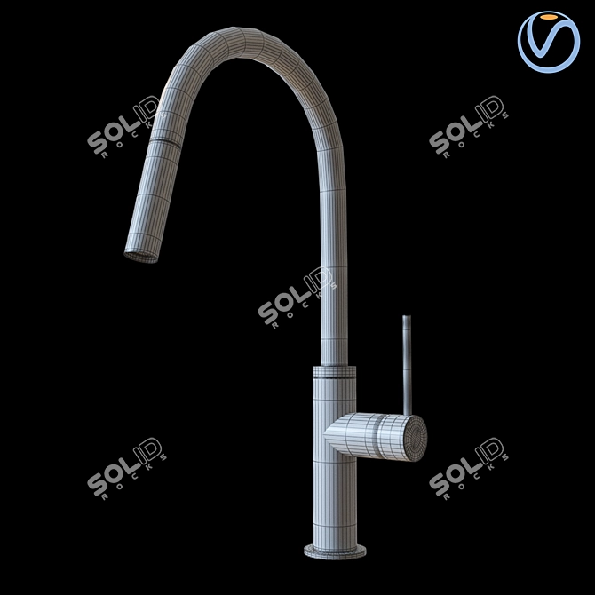 Sleek Phoenix Tap with Pull Out Sink Mixer 3D model image 2