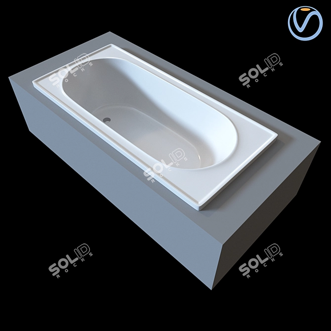 Inset Bath Bambino 1510: 3D Model with Vray Textures 3D model image 1