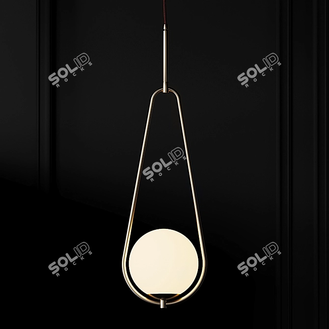 Title: Copper Loop Hanging Pendant 3D model image 1