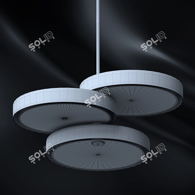 Gilded Circle Pendant Chandelier 3D model image 2