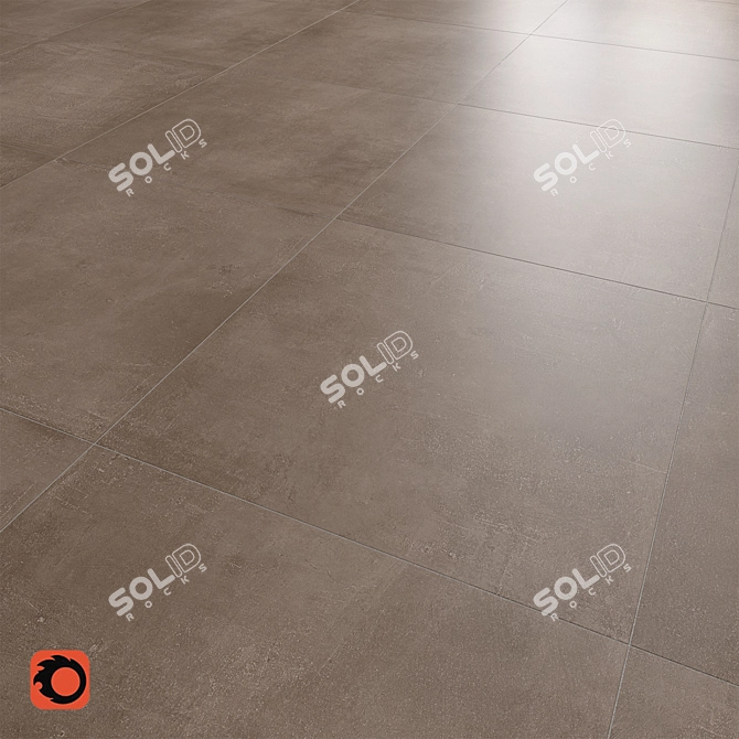 Heidelberg Brown Mate Concrete Floor Tile 3D model image 1