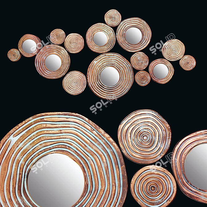 Gilded Circle Wall Decor 3D model image 1