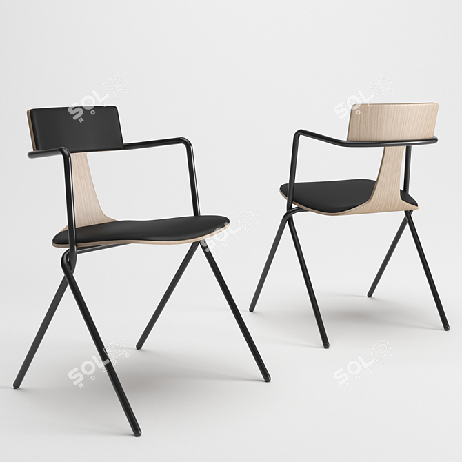 Sleek T-Shaped Chair Design 3D model image 1