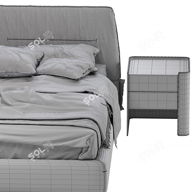 Poliform Jacqueline: Stylish Modern Bed 3D model image 3