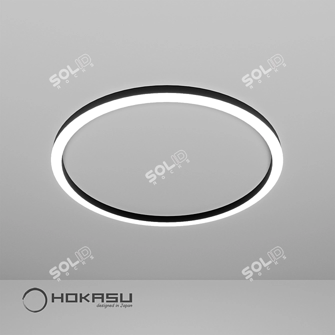 HOKASU Halo: Stylish Aluminum Pendant Light 3D model image 3